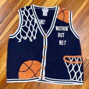VTG PBJ Sport Swoosh Net Basketball Sweater Vest